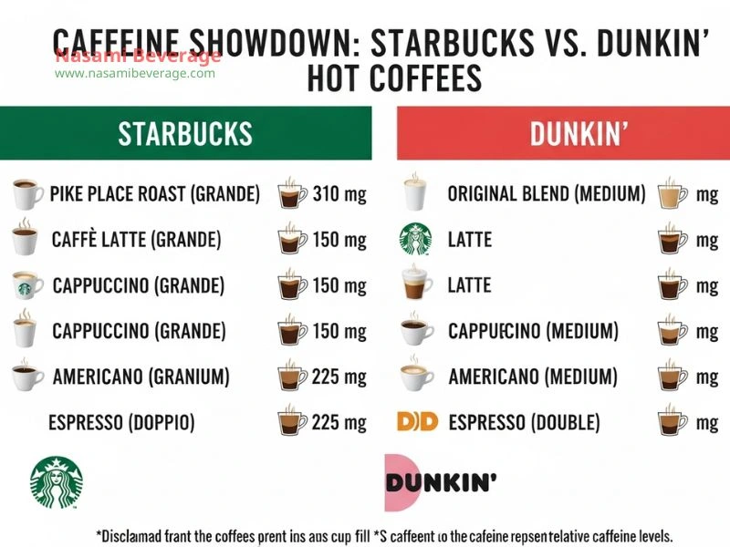 Caffeine in Starbucks vs Dunkin' Coffee