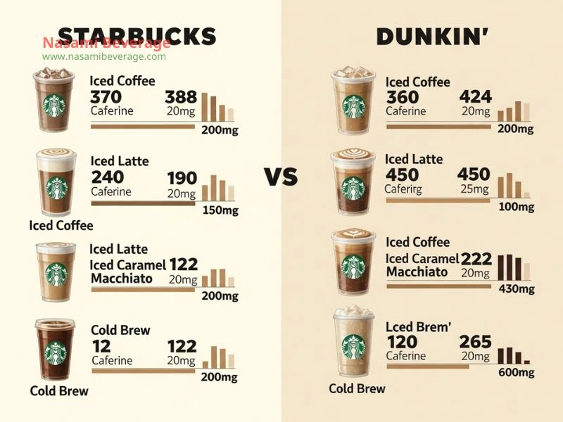 Caffeine in Starbucks vs Dunkin' Coffee