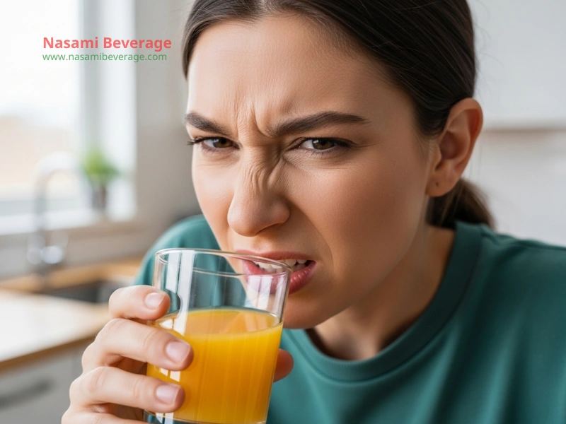 Why does orange juice taste bad after brushing teeth
