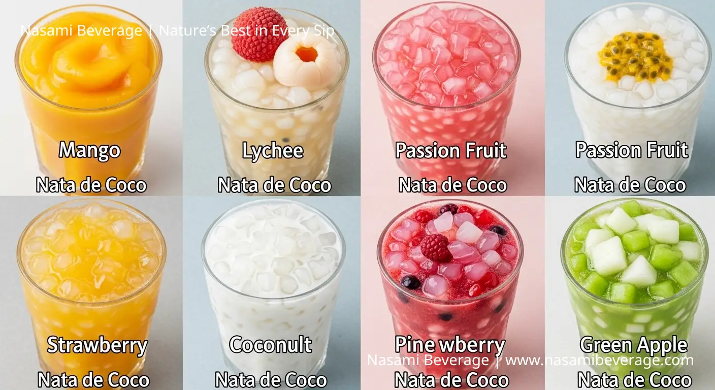8 juices with nata de Coco