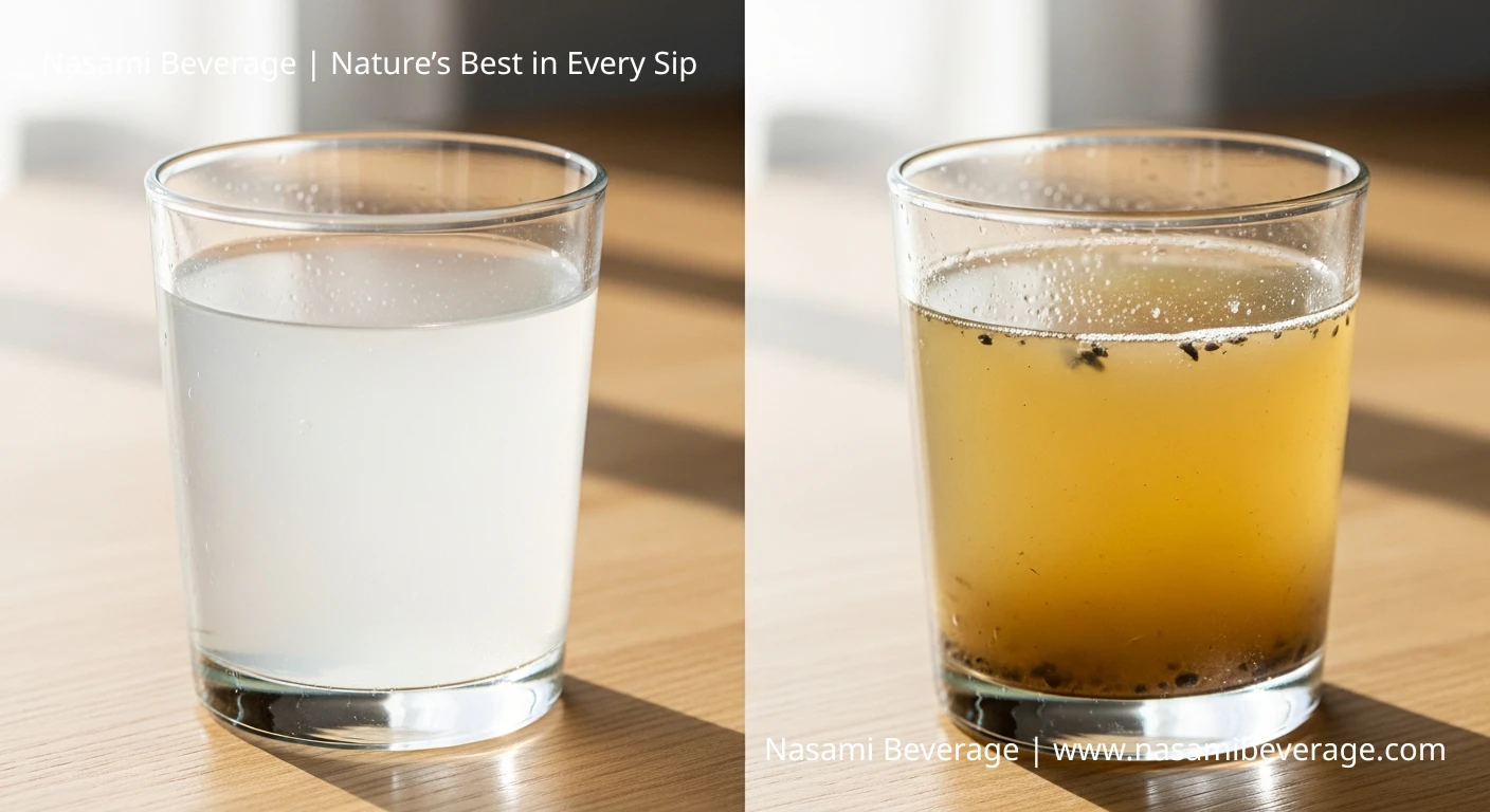 Fresh vs. Spoiled Coconut Water Fresh vs. Spoiled Coconut Water