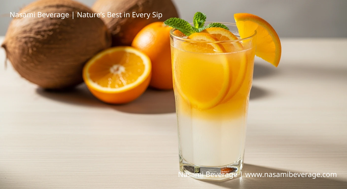 coconut water with orange Coconut Water with Orange