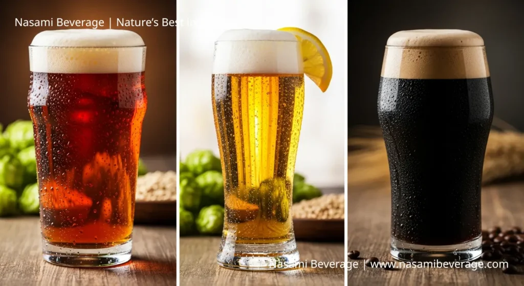 types of drinks Types of drinks - Beer: Ales, Lagers, and Stouts